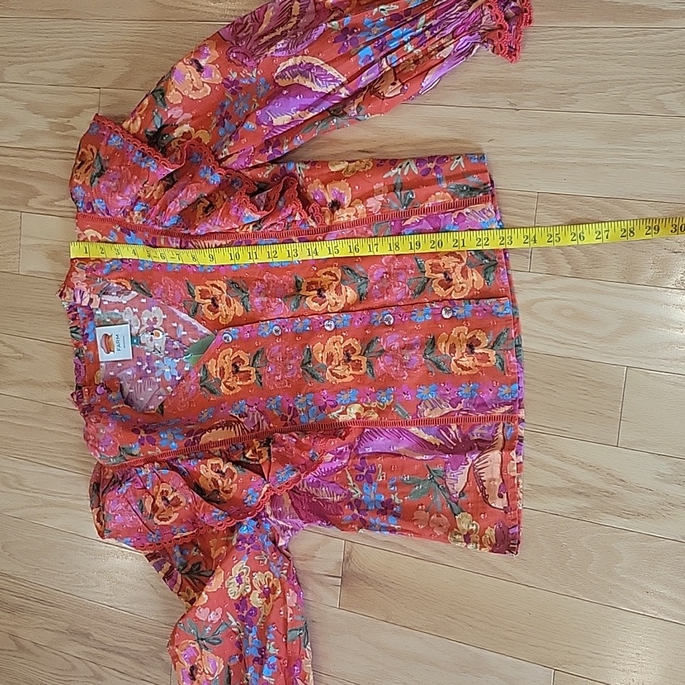 Farm Rio Red Spring Bananas Blouse - Picture 11 of 15